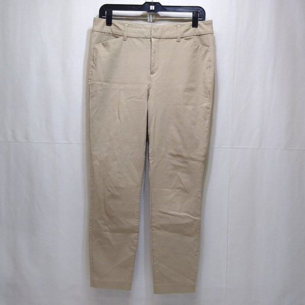 Old Navy Pixie Never Fade High Rise Size 10 Mocha Taffy Ankle Pants EUC